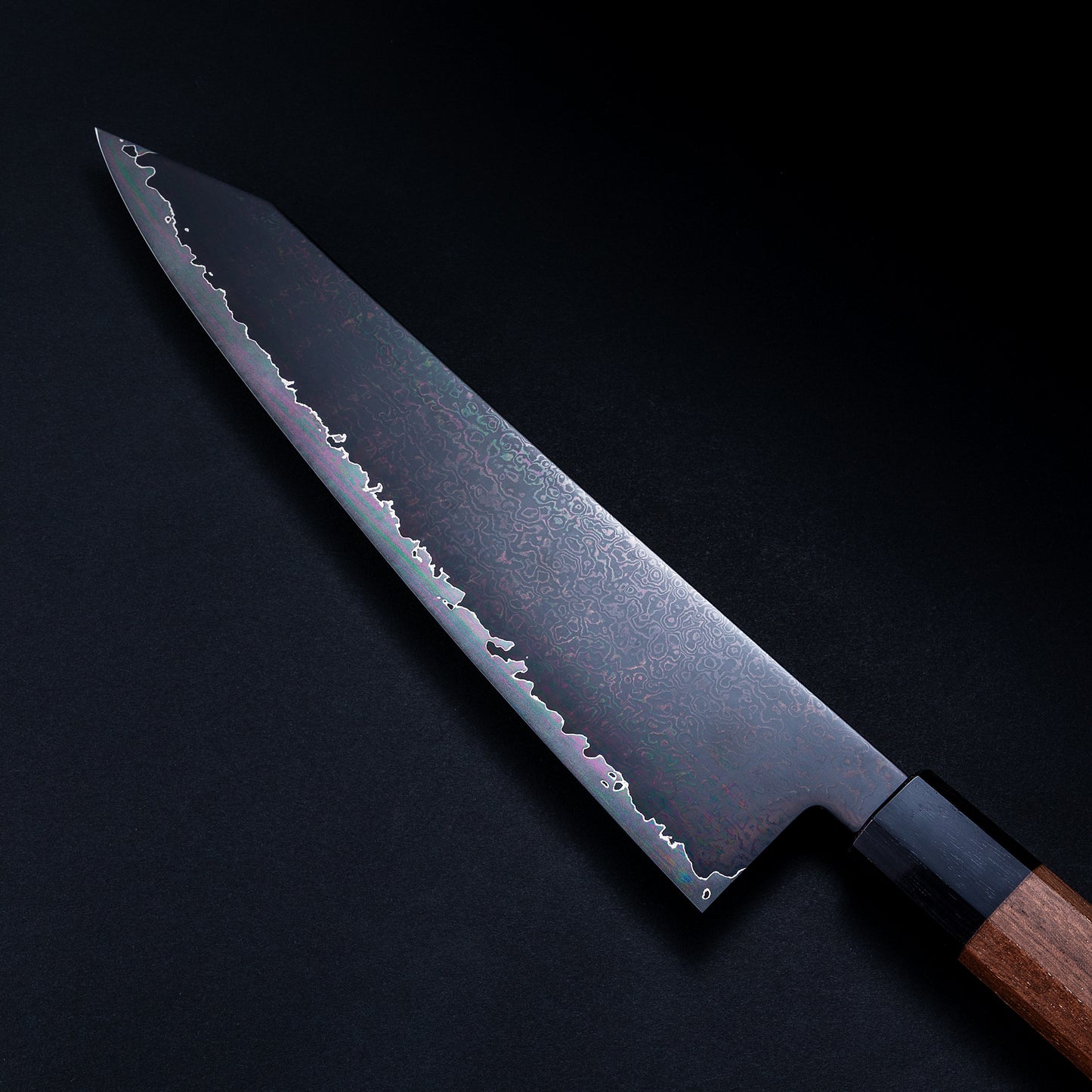 景清　VG10　ダマスカス黒染　ウォールナット　和切付牛刀