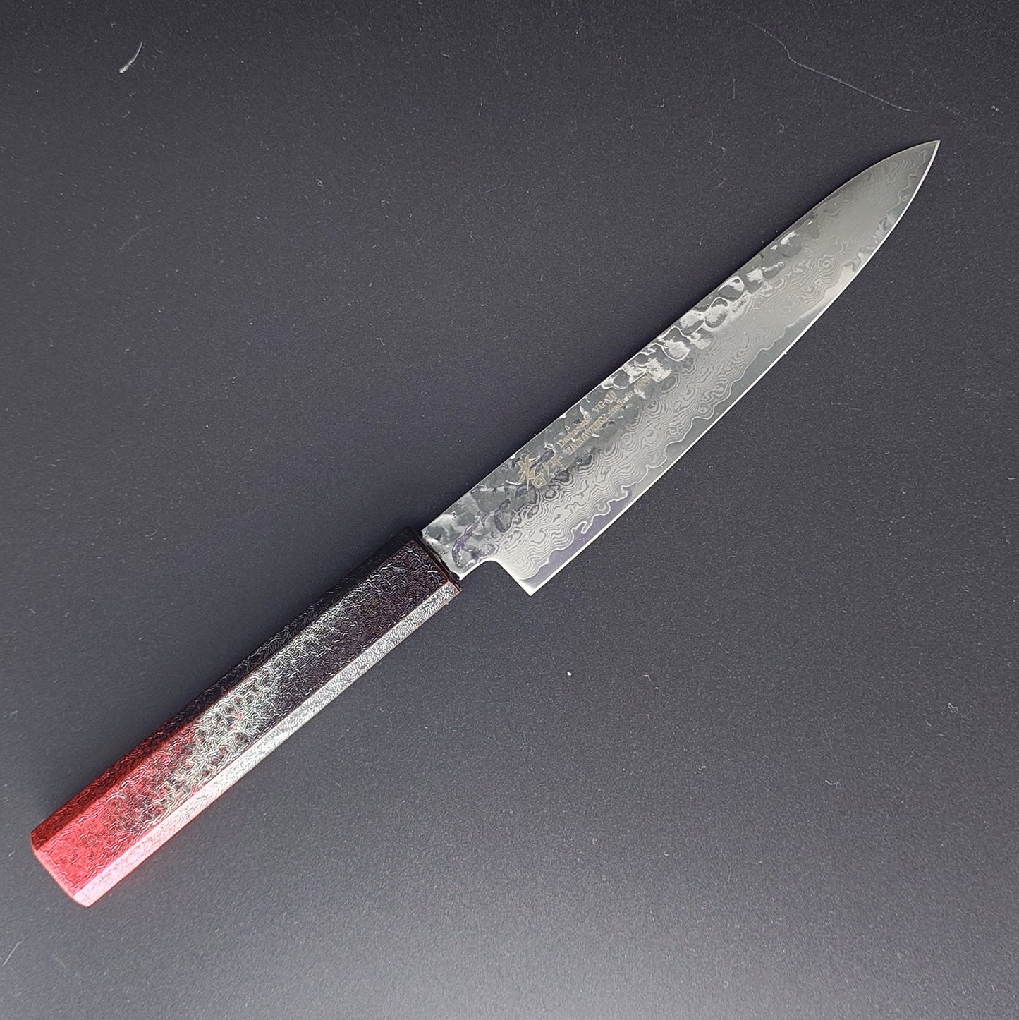 堺孝行　VG-10　ダマスカス鋼　和ペティ150㎜　琳凰赤