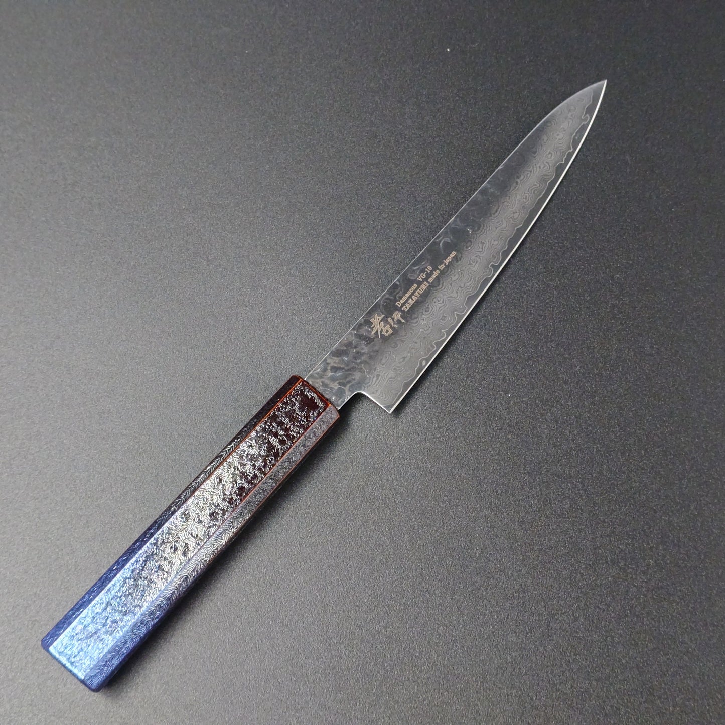 堺孝行　VG-10　33層ダマスカス鋼　和ペティ150㎜　樫漆シリーズ　琳凰青