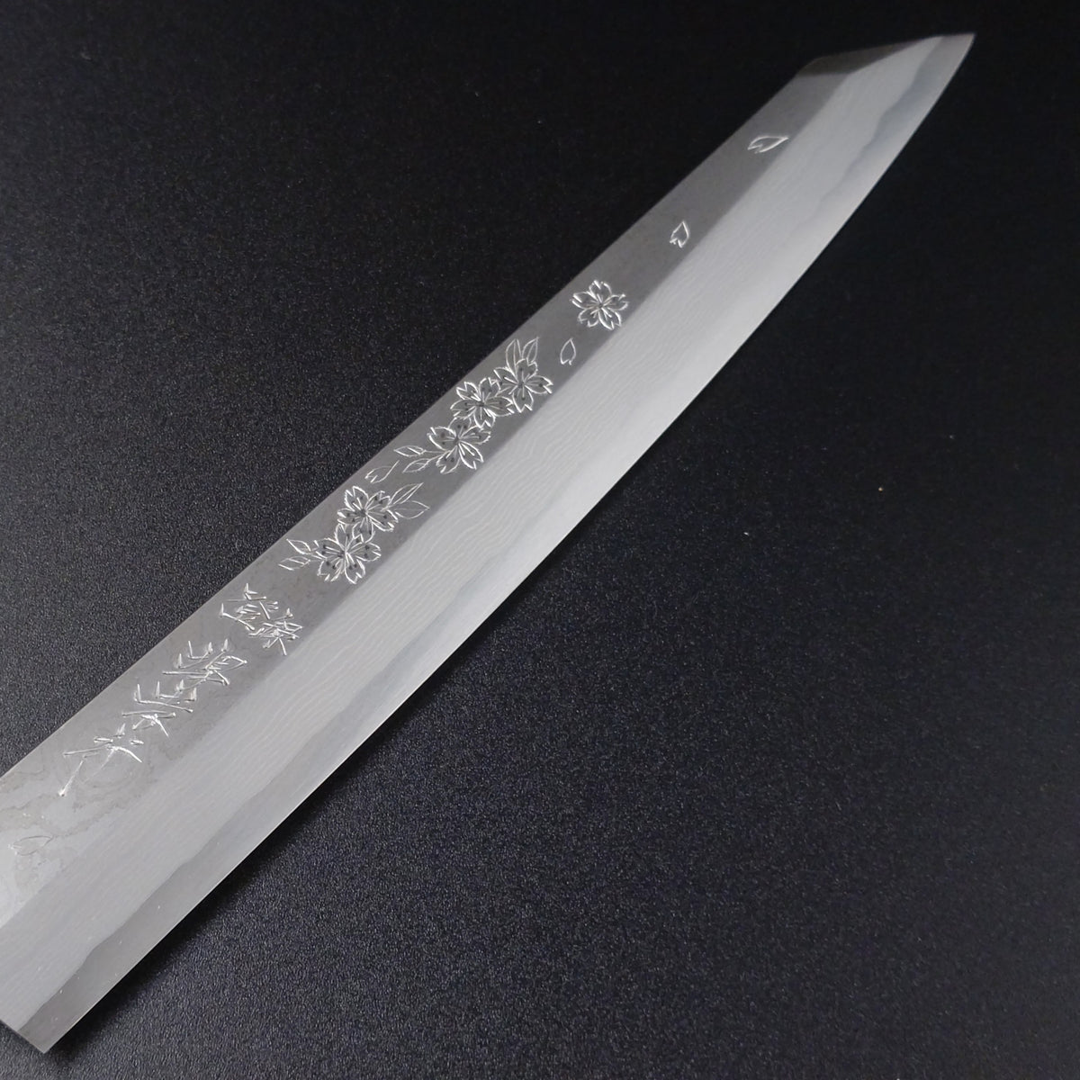 堺孝行　飛燕片刃銀三鋼墨流　華吹雪270mm　塗鞘ピン付