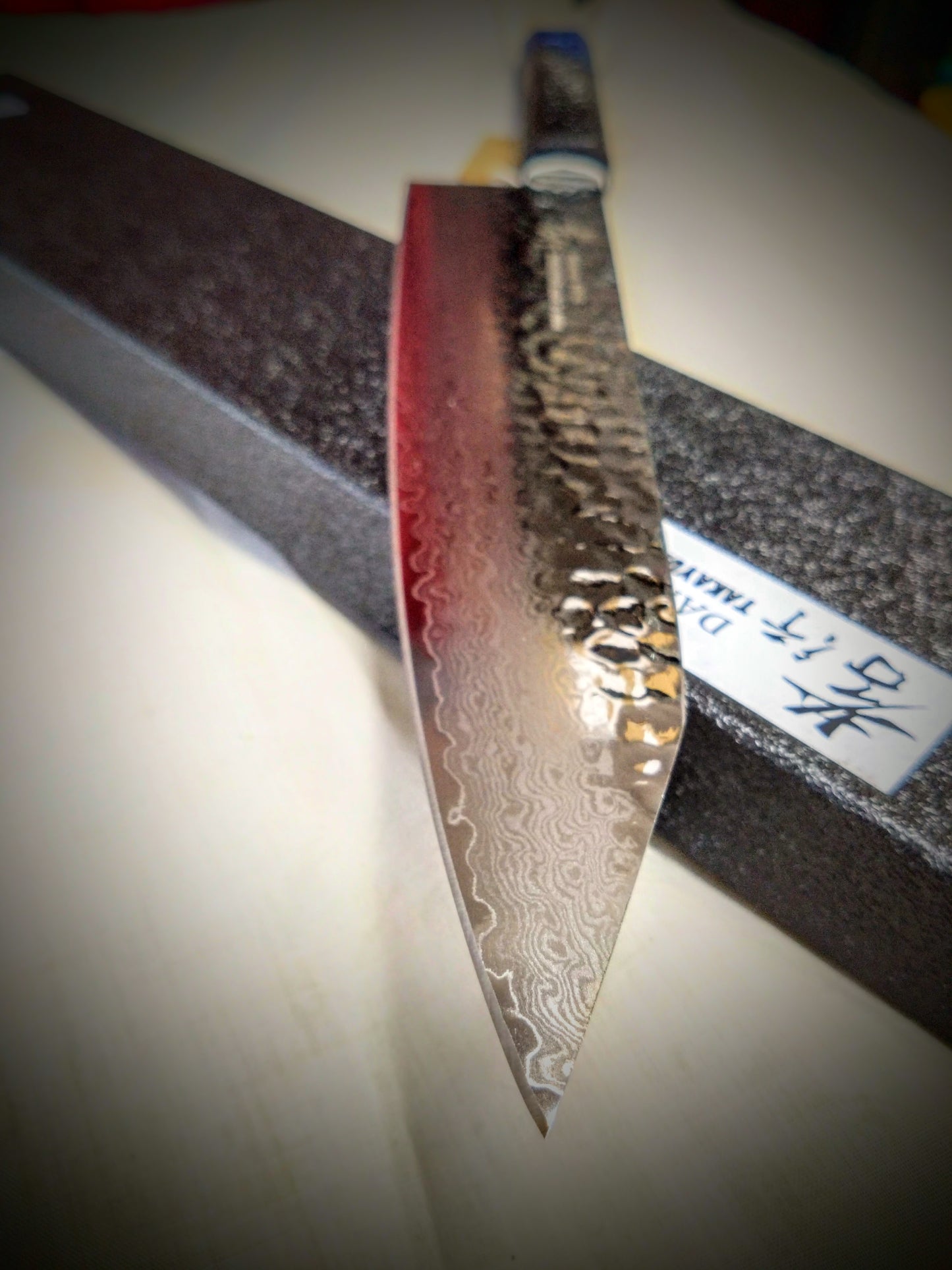 堺孝行　VG-10　33層ダマスカス　剣型牛刀190㎜　樫漆シリーズ　琳凰青